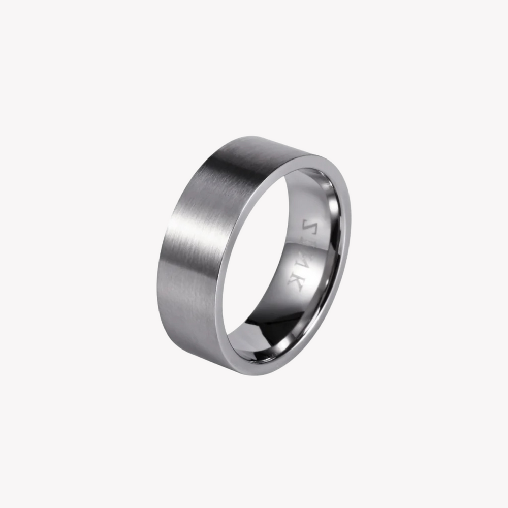 Zink Men's Silver Stainless Steel Ring | Zjrg007sp