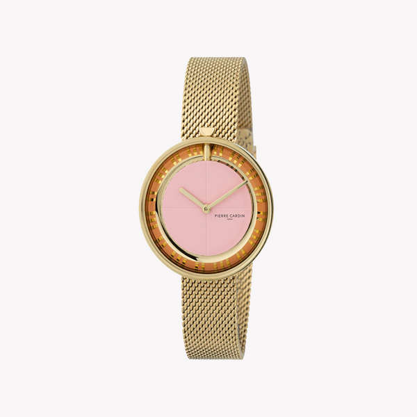 Pierre Cardin Women's Gold Stainless Steel Watch, Pink Dial | Cma.0016 by i-watch