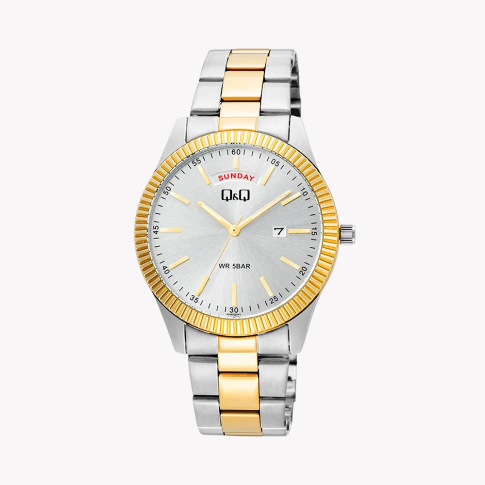 Q&Q Men's Silver Men's Watch, White Dial | A14A-002PY
