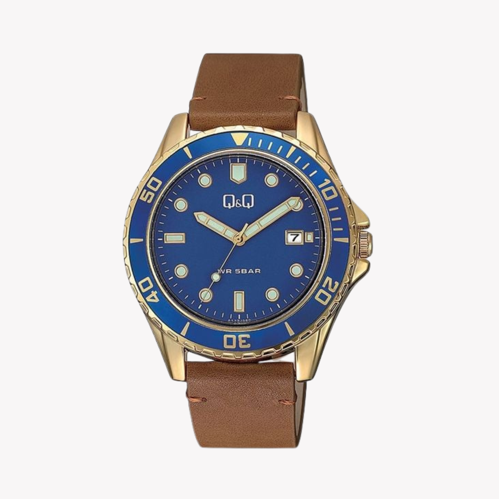 Q&Q Men's Gold  Watch, Blue Dial | A172J102Y