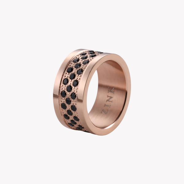Zink Men's Rose Gold Stainless Steel Ring | Zjrg024spig