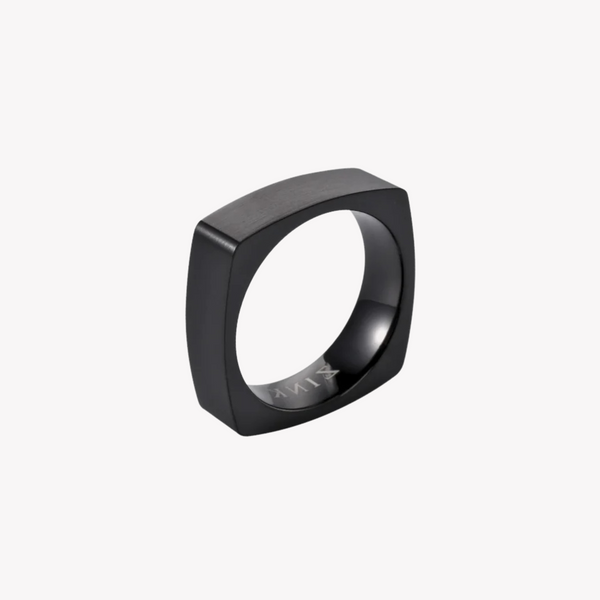 Zink Men's Black Stainless Steel Ring | Zjrg0343