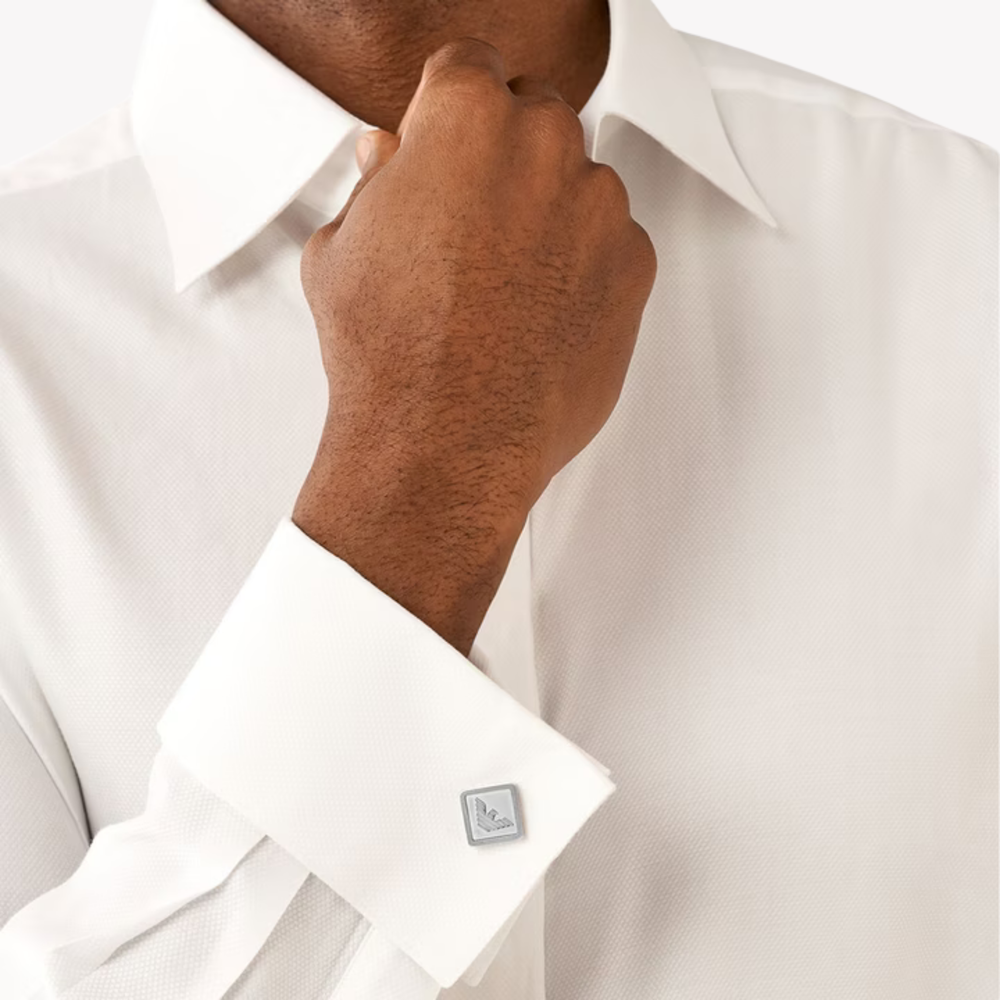 Emporio Armani Men's Silver Cufflinks, Eagle Logo Detail | EGS3072040