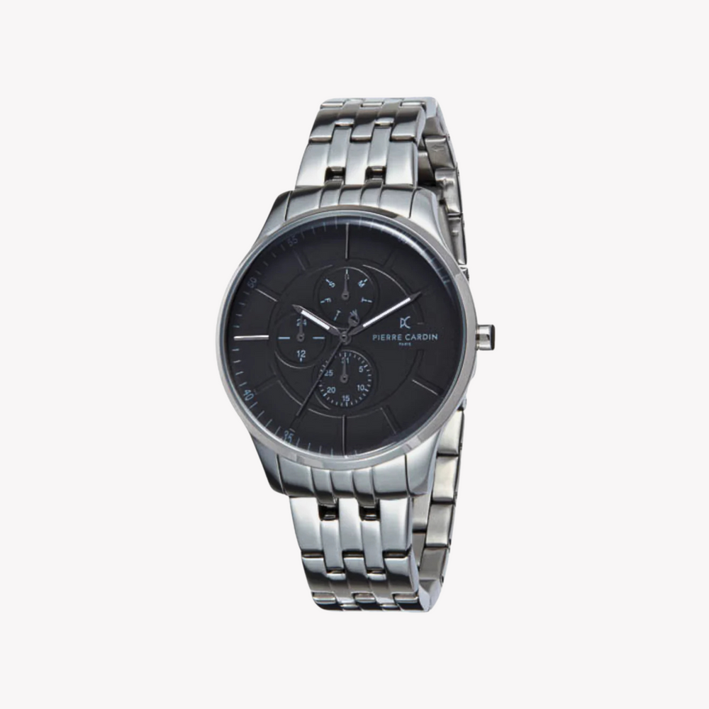 Pierre Cardin Men's Silver Watch, Black Dial | Pc902731f108 by i-watch
