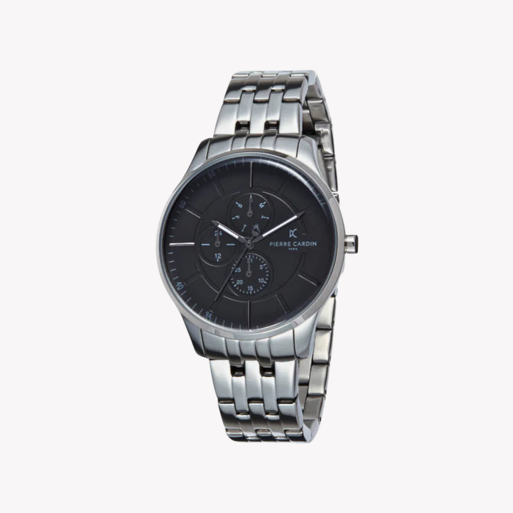 Pierre Cardin Men's Silver Watch, Black Dial | Pc902731f108