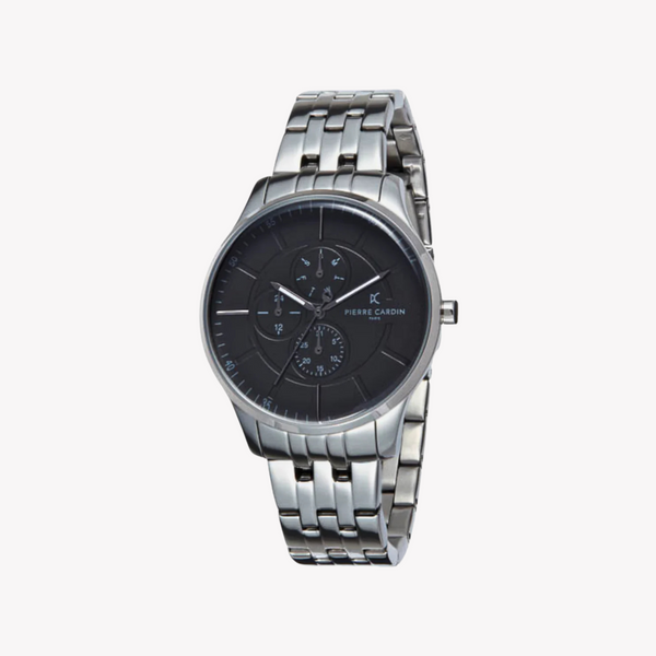 Pierre Cardin Men's Silver Watch, Black Dial | Pc902731f108 by i-watch