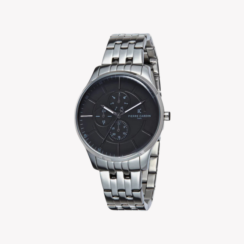 Pierre Cardin Men's Silver Watch, Black Dial | Pc902731f108 by i-watch