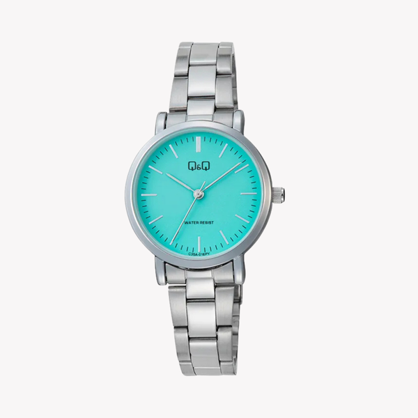 Q&Q Women's Silver Watch, Blue Dial | C35A-016PY
