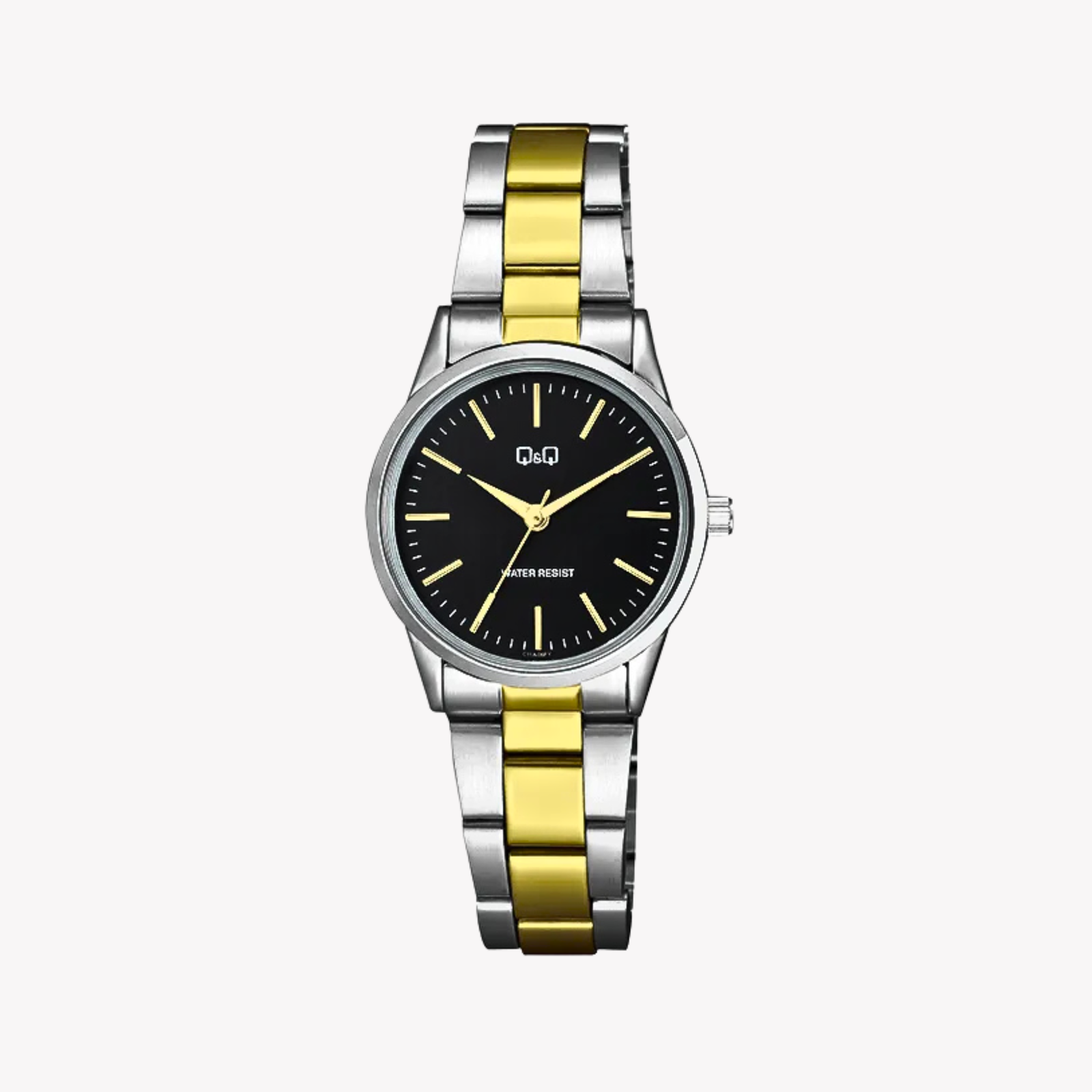 Q&Q Women's Silver & Gold Women's Watch, Black Dial | C11A-006PY
