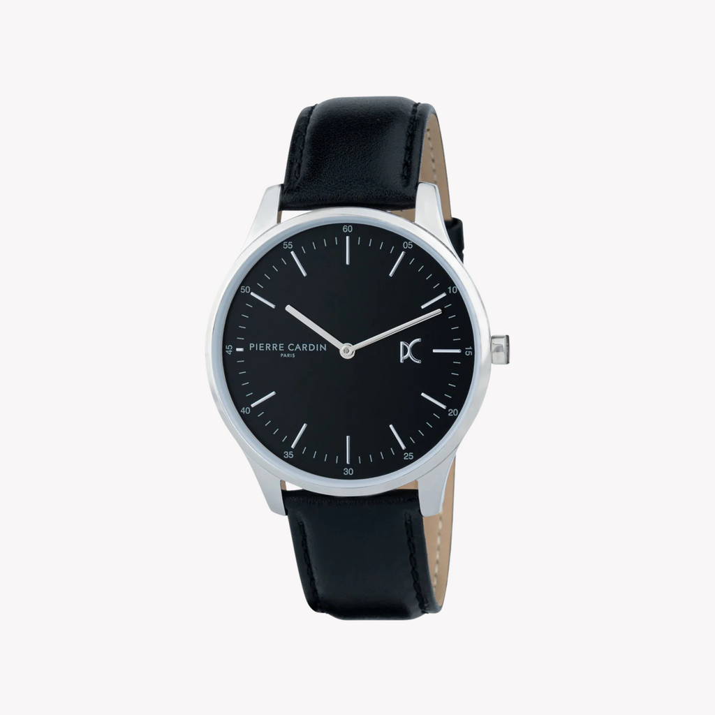 PIERRE CARDIN CBA.4002 LUXUSUHR FÜR HERREN – STILVOLLES SCHWARZES ZIFFERBLATT & LEDERBAND