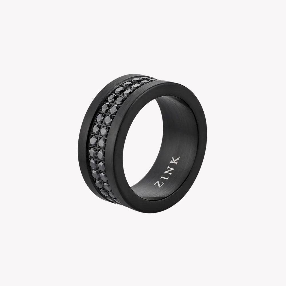 Zink Men's Black Stainless Steel Ring | Zjrg044b