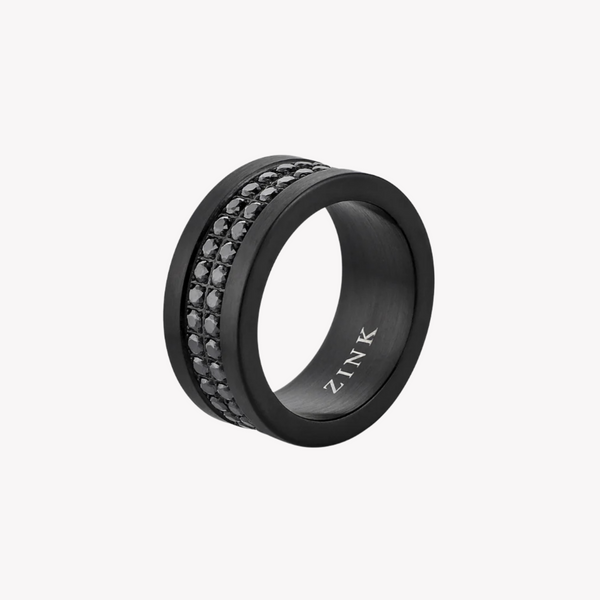 Zink Men's Black Stainless Steel Ring | Zjrg044b