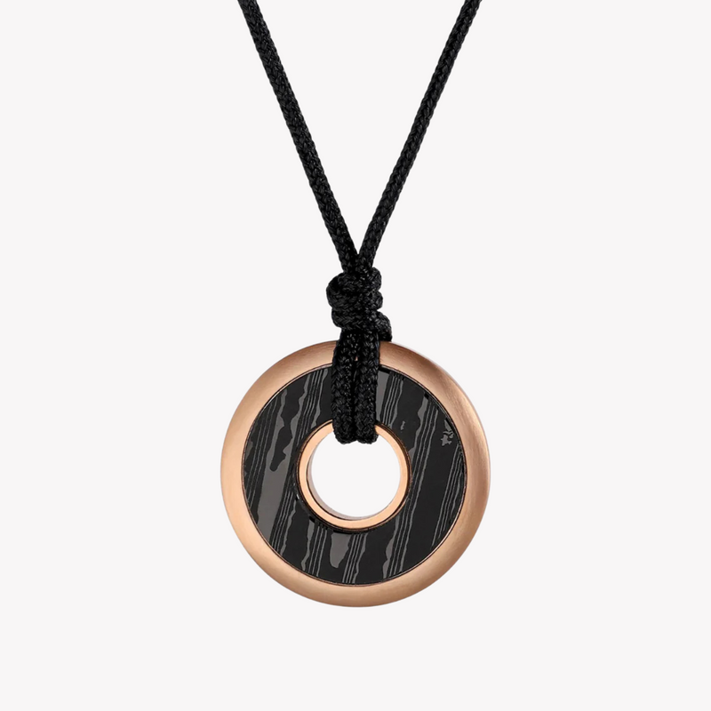 Zink Men's Black Stainless Steel & Carbon Fiber Necklace | Zjpd027-Rg