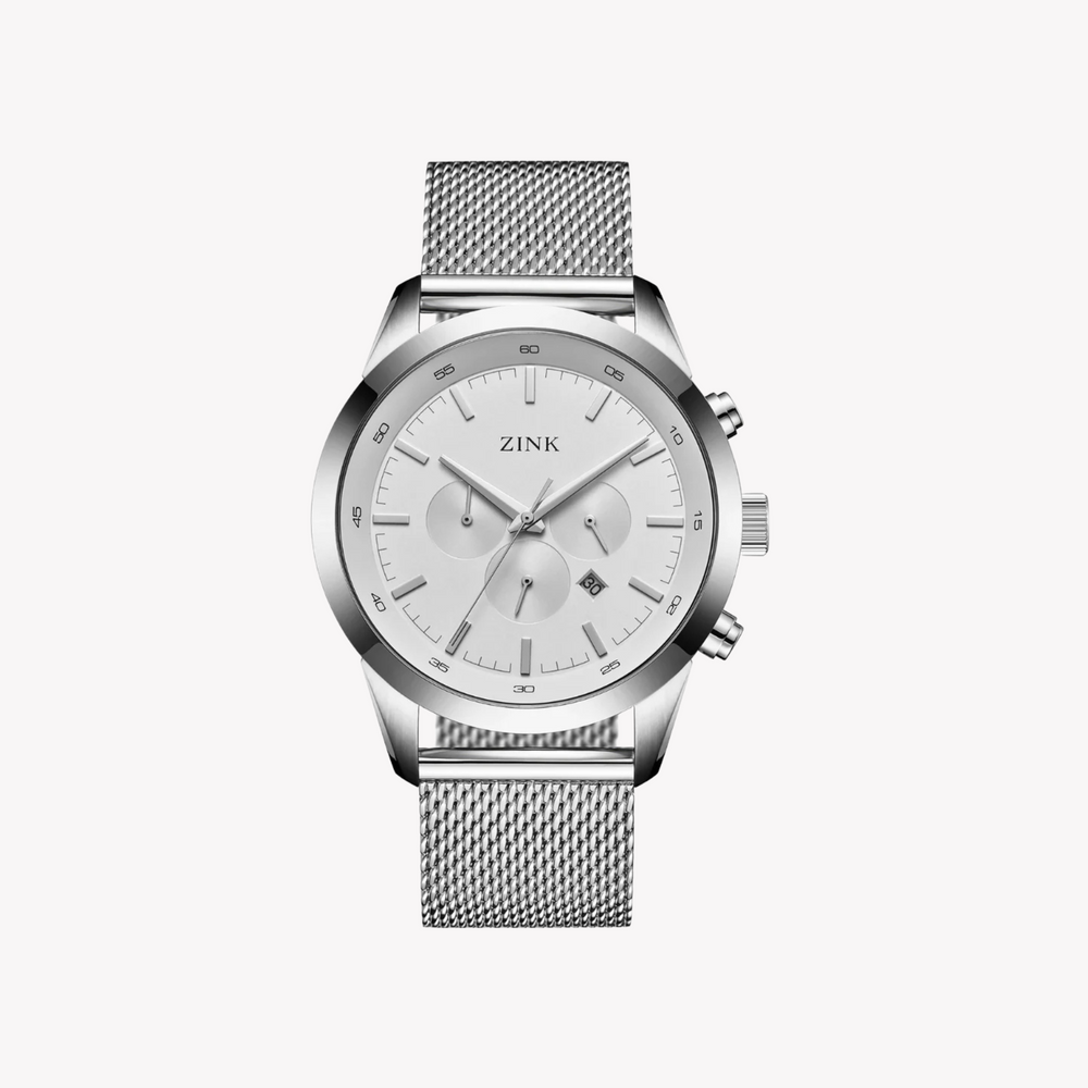 Zink Men's Silver Stainless Steel Chronograph Watch | Zk134g2ms-16 by i-watch