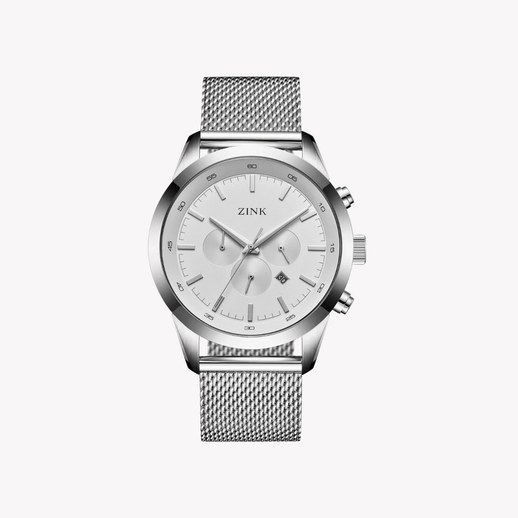 Zink Men's Silver Stainless Steel Chronograph Watch | Zk134g2ms-16