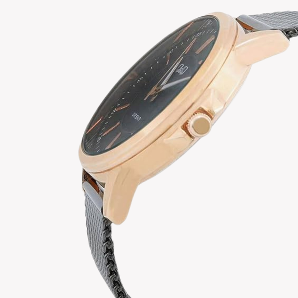 Q&Q Men's Gold Watch, Black Dial | QB66J412Y