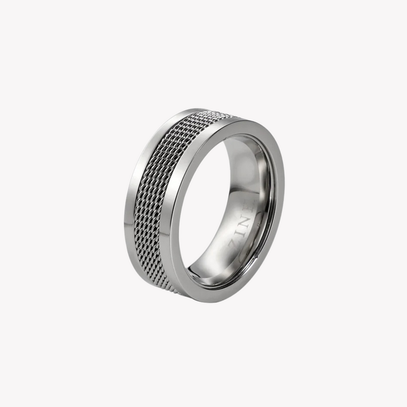 Zink Men's Silver Stainless Steel Ring | Zjrg017ssp