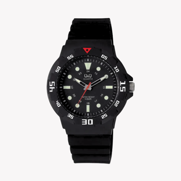 Q&Q Watch By Citizen VR18J002Y Men Analog Watch with Black Rubber Strap