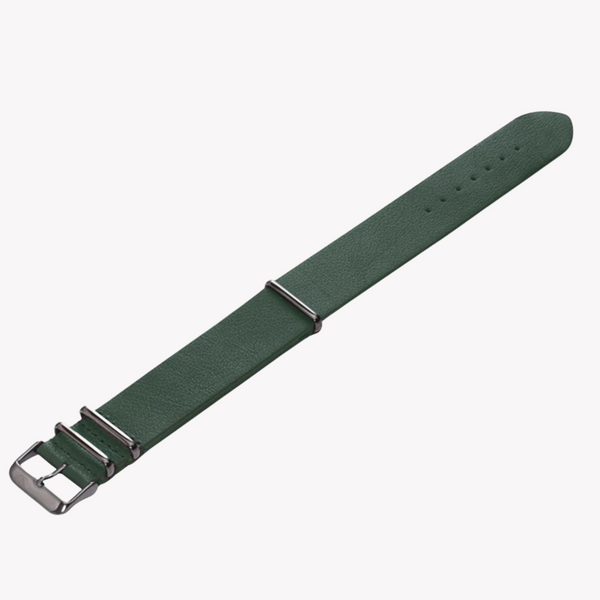 Zink Men's Leather Watch Band - Dark Green | Zlb001dgb