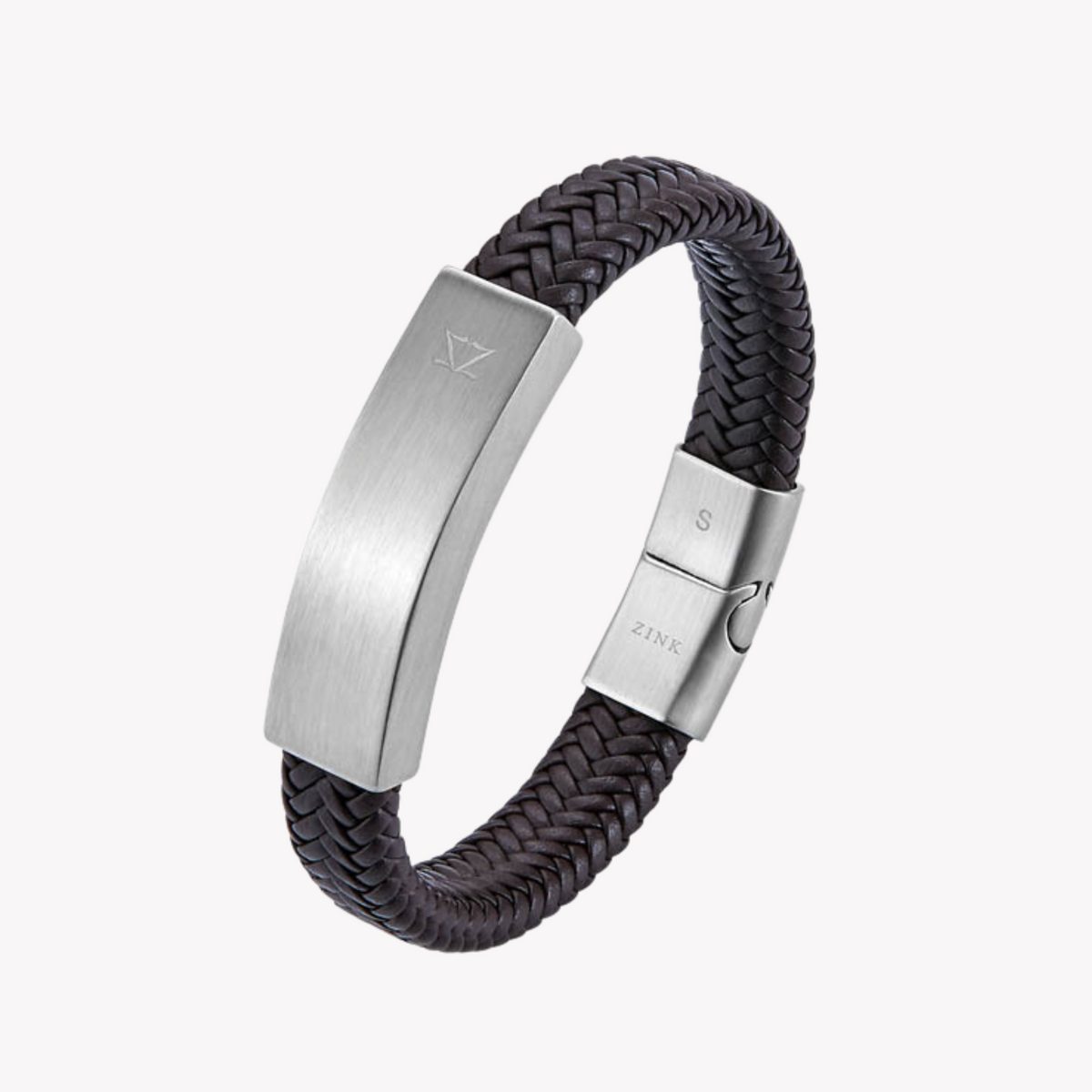 Zink Men's Black & Silver Stainless Steel & Leather Bracelet | Zjbc001slbr