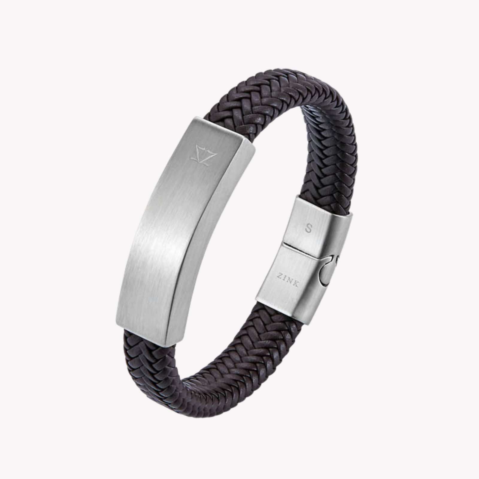 Zink Men's Black & Silver Stainless Steel & Leather Bracelet | Zjbc001slbr