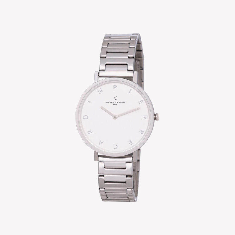 Pierre Cardin Women's Silver Metal Watch, White Dial | Cbv.1130 by i-watch