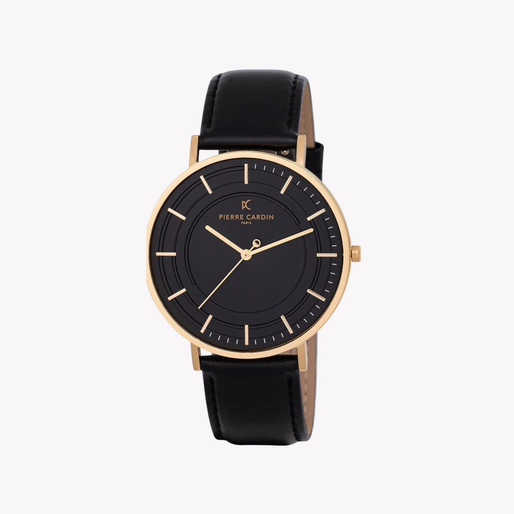 Pierre Cardin Men's Gold Watch, Black Dial | Cbn.3035