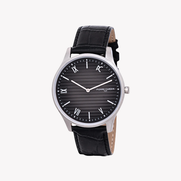 Pierre Cardin Men's Silver Watch, Black Dial | Cba.4025