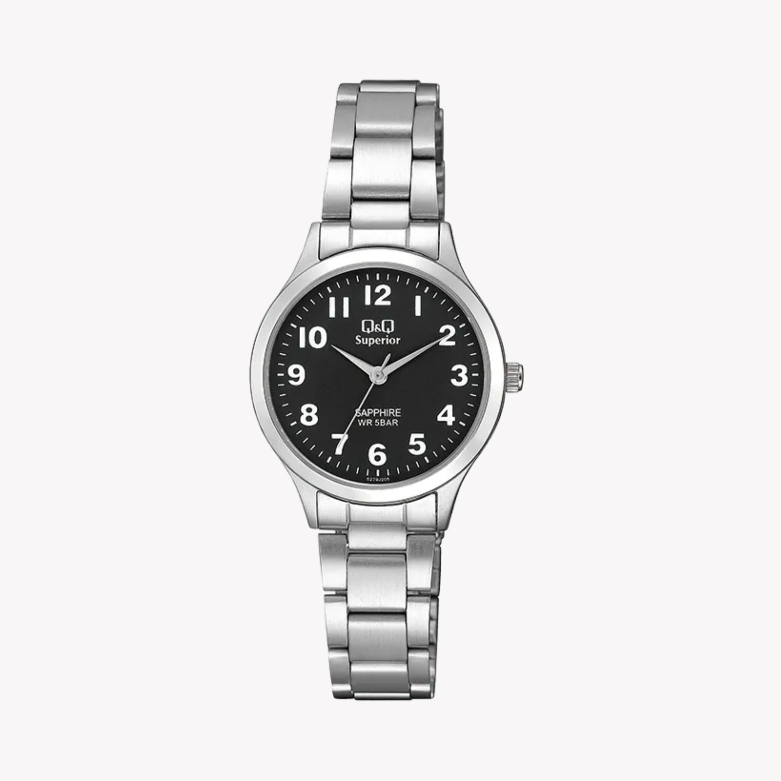 Q&Q Superior Women's Silver Watch, Black Dial | S279J205Y