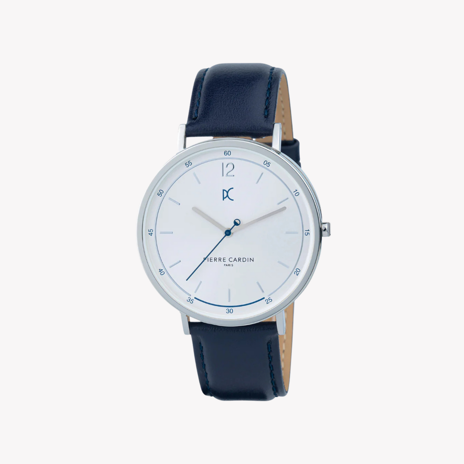 Pierre Cardin Men's Blue Leather Watch, Silver Dial | Cbn.3002 by i-watch