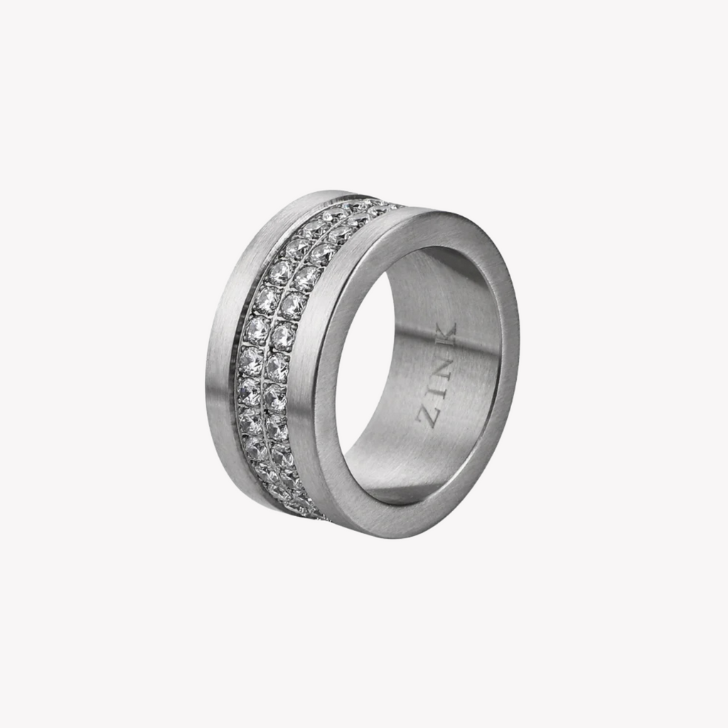 Zink Men's Silver Stainless Steel Ring | Zjrg044s