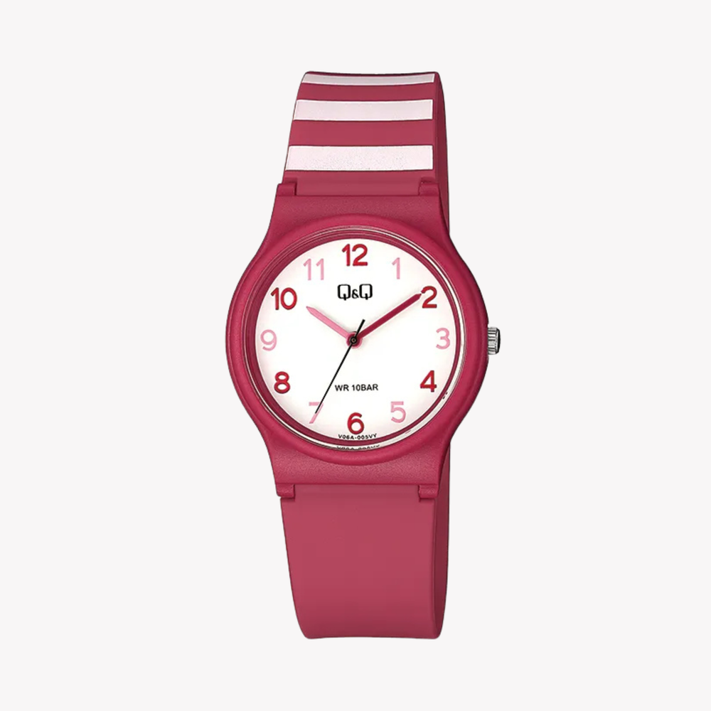 Q&Q Women's Red Women's Watch, White Dial | V06A-005VY