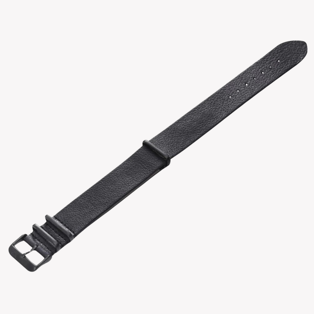 Zink Men's Leather Watch Band - Black | Zlb001bb by i-watch