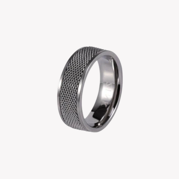 Zink Men's Silver Stainless Steel Ring | Zjrg006sm