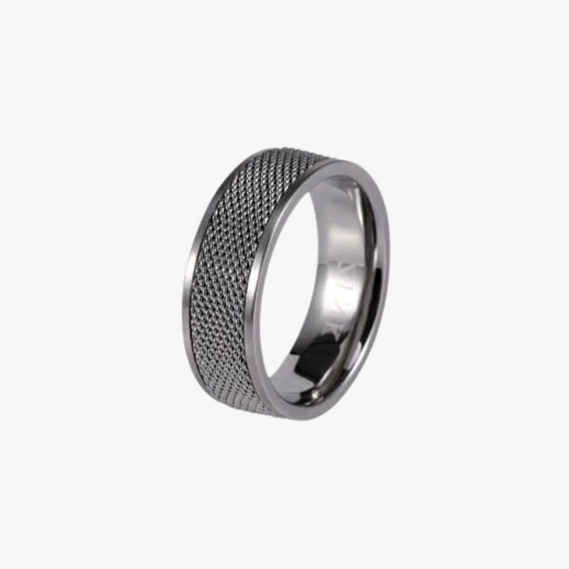 Zink Men's Silver Stainless Steel Ring | Zjrg006sm