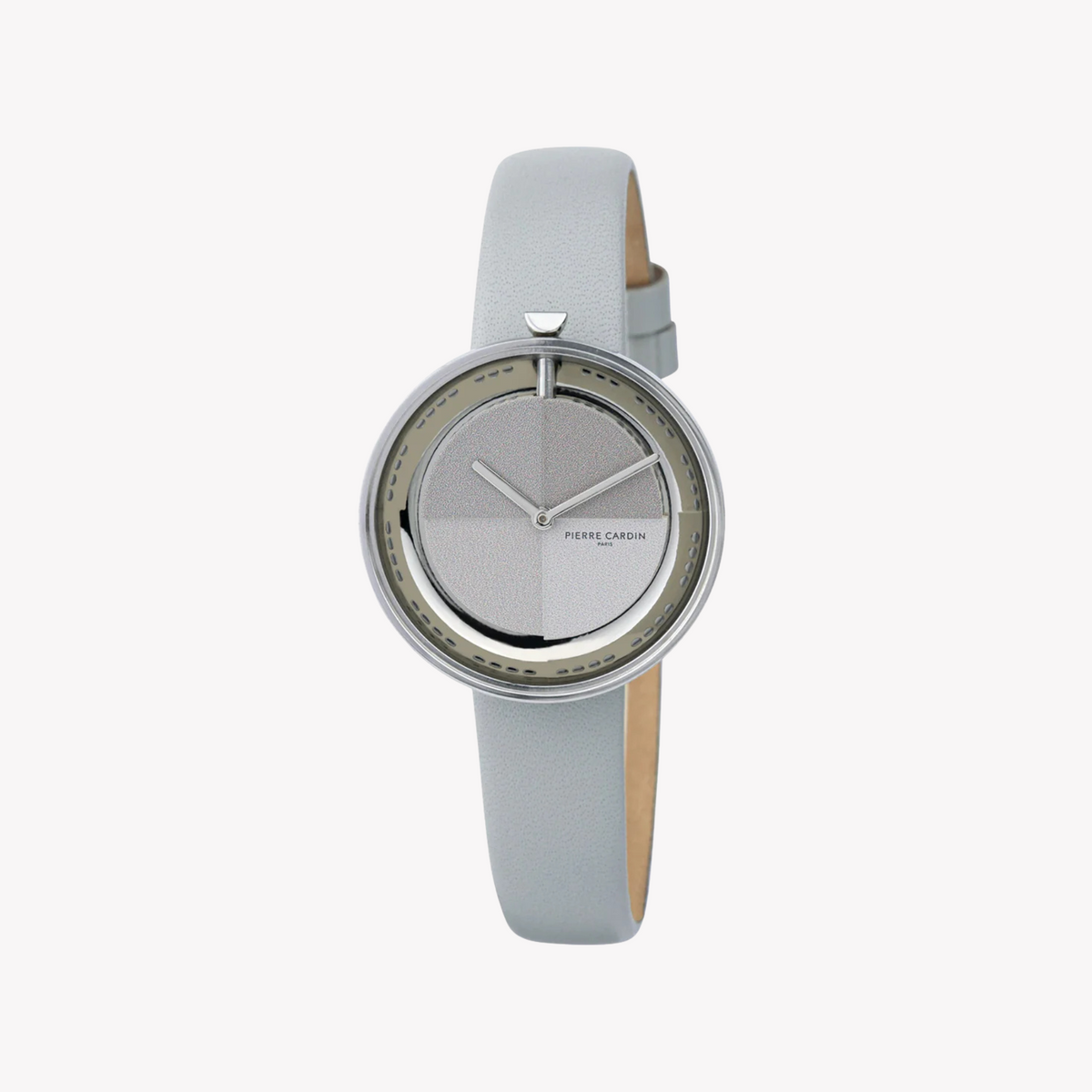 Pierre Cardin Women's Gray Leather Watch, Silver Case | Cma.0005