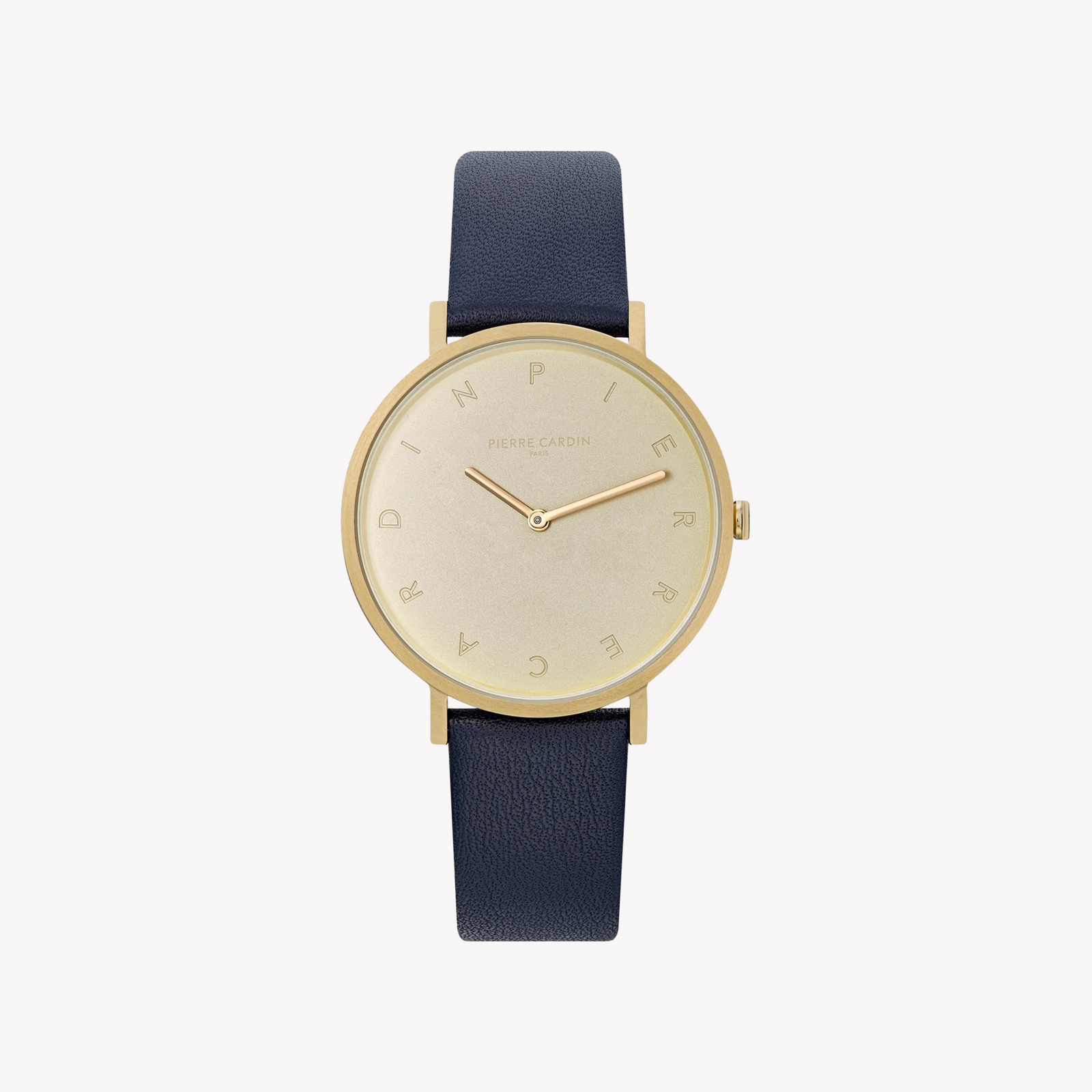 Pierre Cardin Women's Blue Leather Watch, Champagne Dial | Cbv.1004