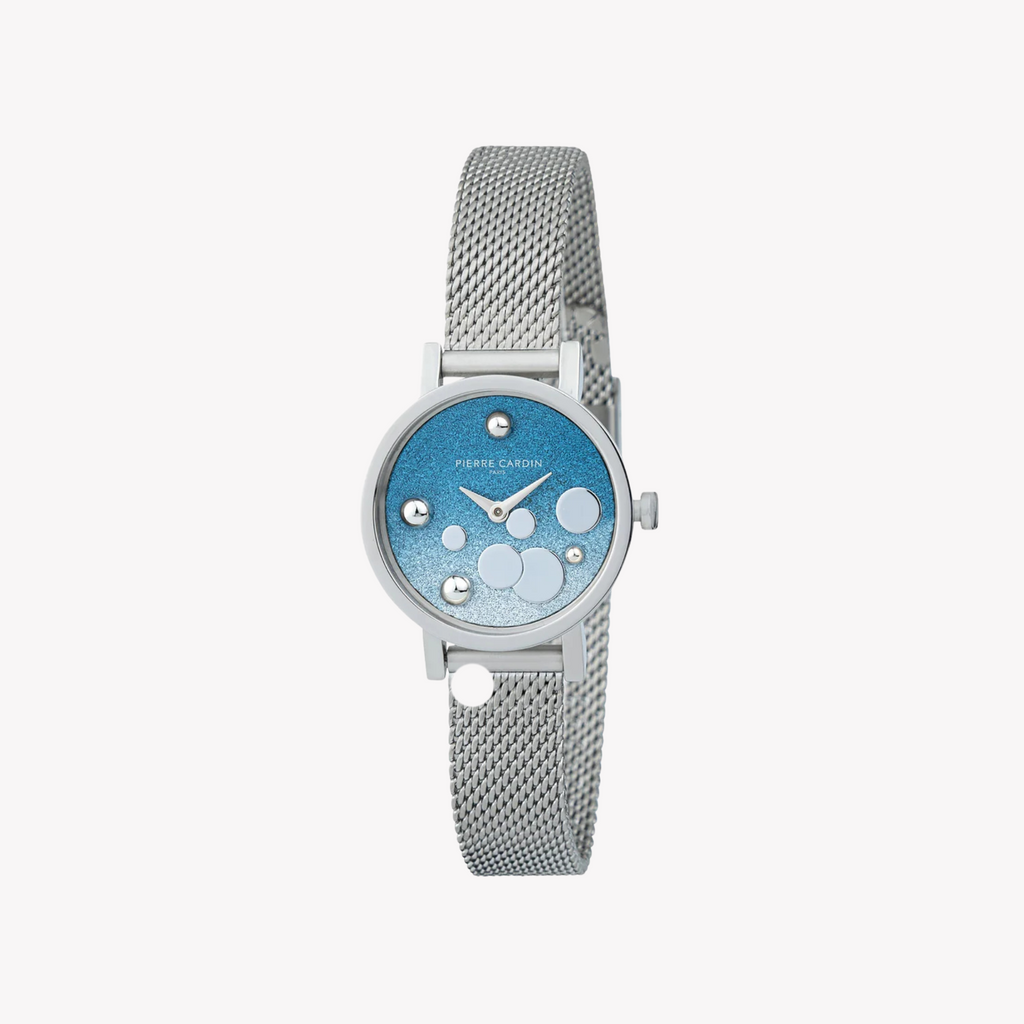 Pierre Cardin Women's Silver & Blue Watch, Stainless Steel | Ccm.0512