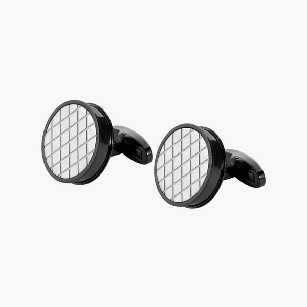 Zink Men's Stainless Steel Black & Silver Cufflink | Zjcl004b