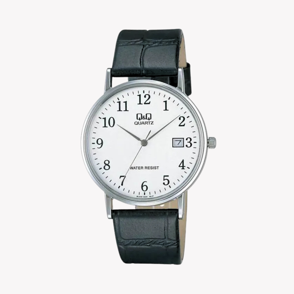 Q&Q Men's Silver Watch, White Dial | BL04J304J