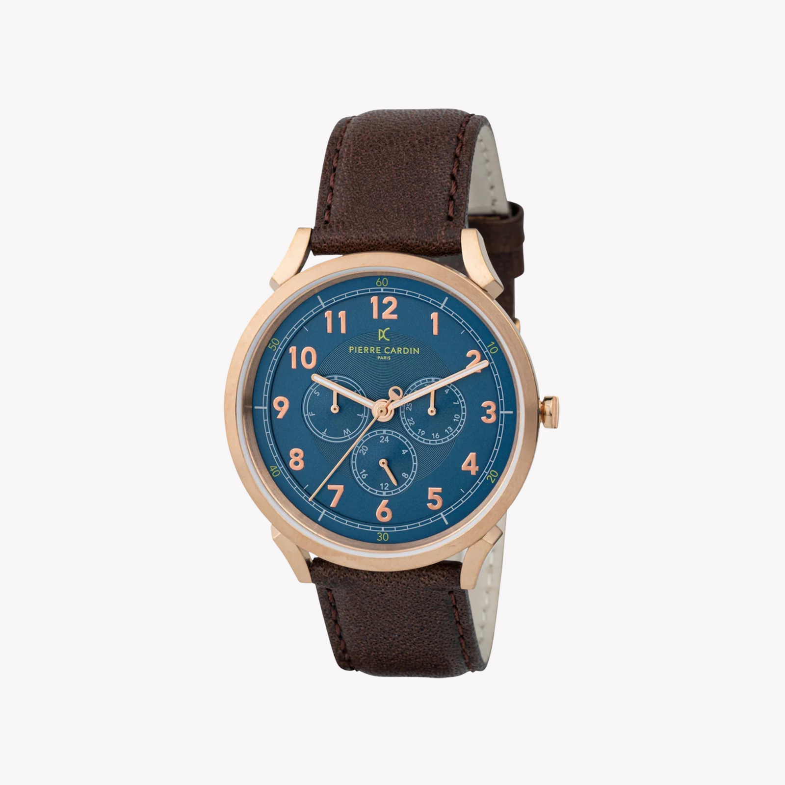 Pierre Cardin Men's Brown Leather Watch, Blue Dial | Cpi.2054 by i-watch