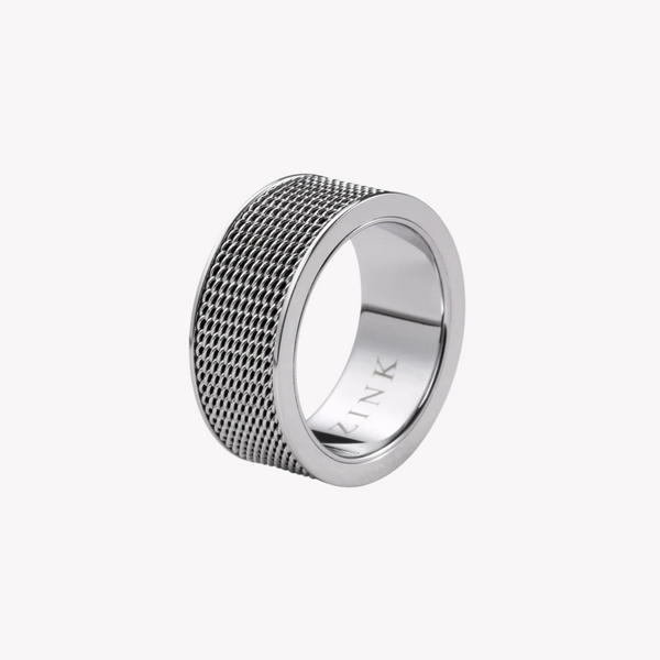 Zink Men's Silver Stainless Steel Ring | Zjrg019sps