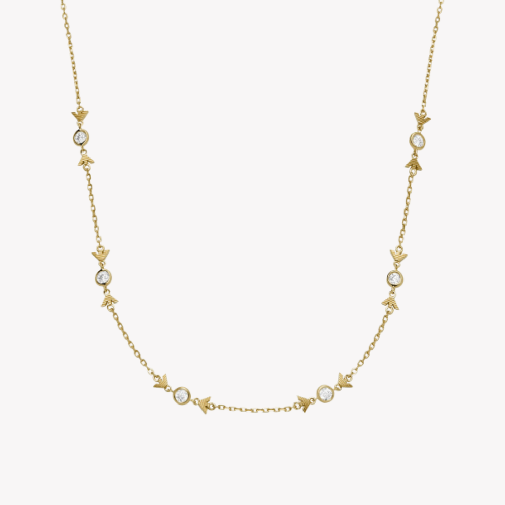Emporio Armani Women's Gold Necklace, Crystal Eagle Pendant | EG3618710