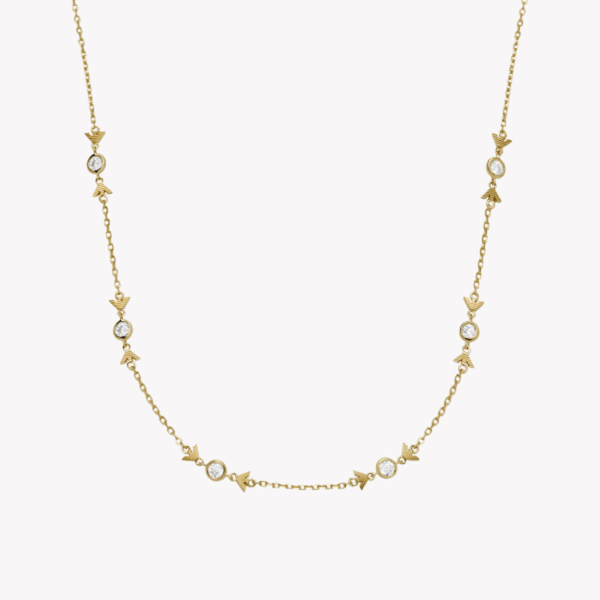 Emporio Armani Women's Gold Necklace, Crystal Eagle Pendant | EG3618710