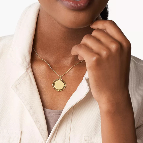 Fossil Women's Gold-Tone Necklace, Lane Pendant | JF04101710
