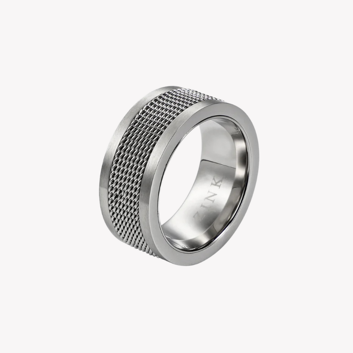Zink Men's Silver Stainless Steel Ring | Zjrg008sm