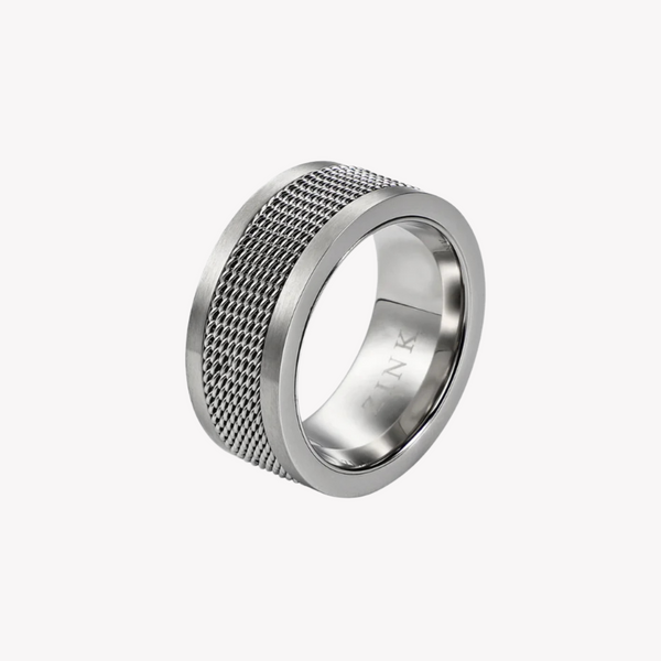 Zink Men's Silver Stainless Steel Ring | Zjrg008sm