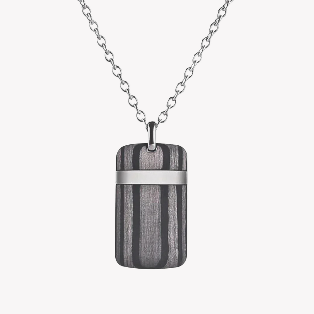 Zink Men's Stainless Steel & Carbon Fiber Necklace | Zjpd0172