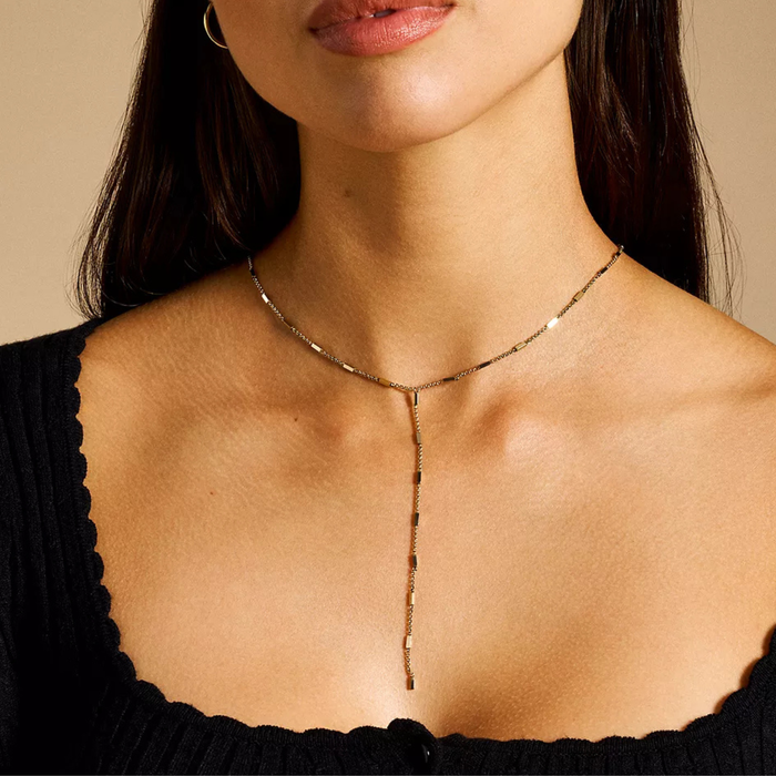 Fossil Women's Gold-Tone Necklace, Ellis All Stacked Up Y-Neck | JF04808710