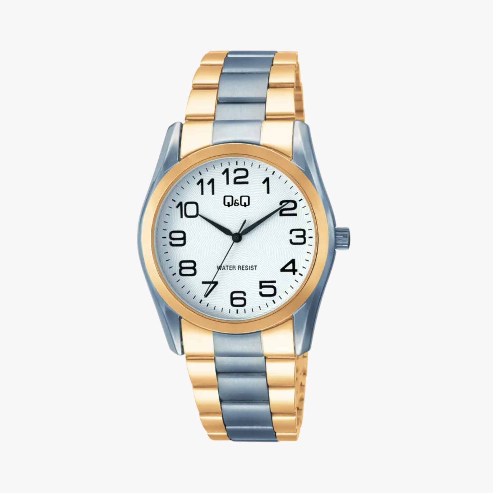 Q&Q Men's Silver & Gold Watch, White Dial | C58A-004PY